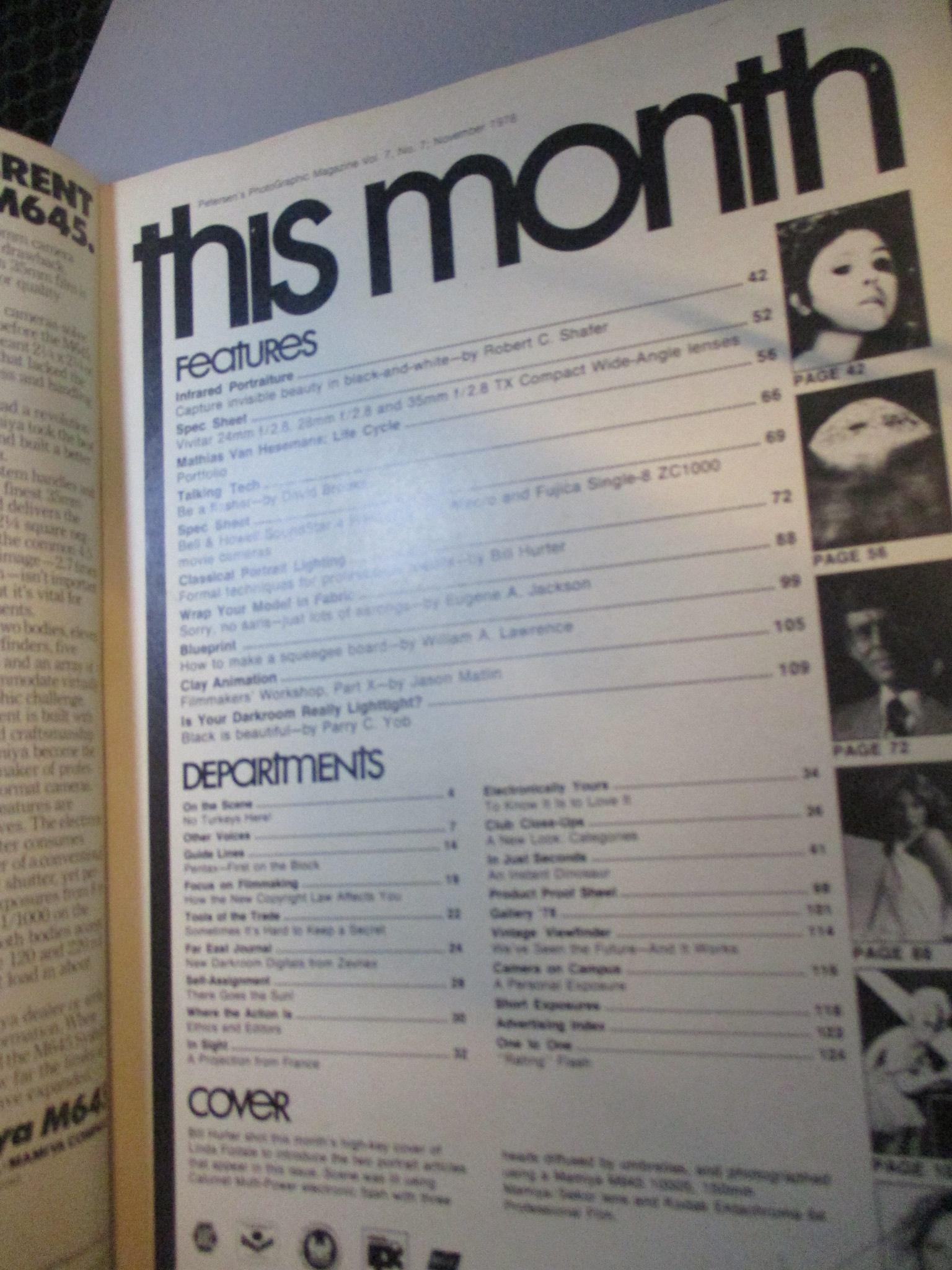 นิตยสารกล้องและการถ่ายภาพ PHOTOGRAPHIC ฉบับเดือน NOV 1978