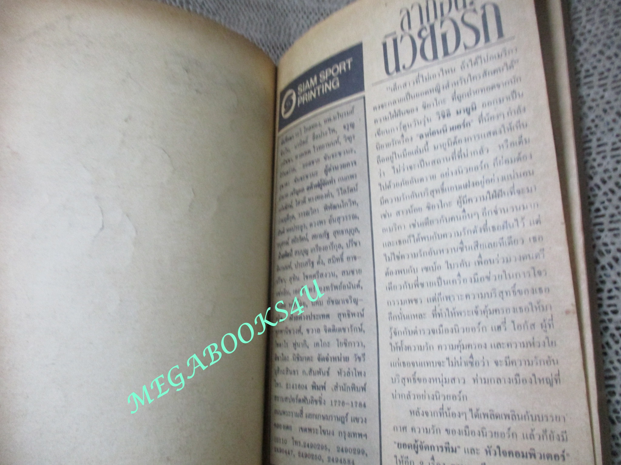 ลาก่อนนิวยอร์ค / เล่มเดียวจบ / สยามฯ (สภาพปานกลาง)