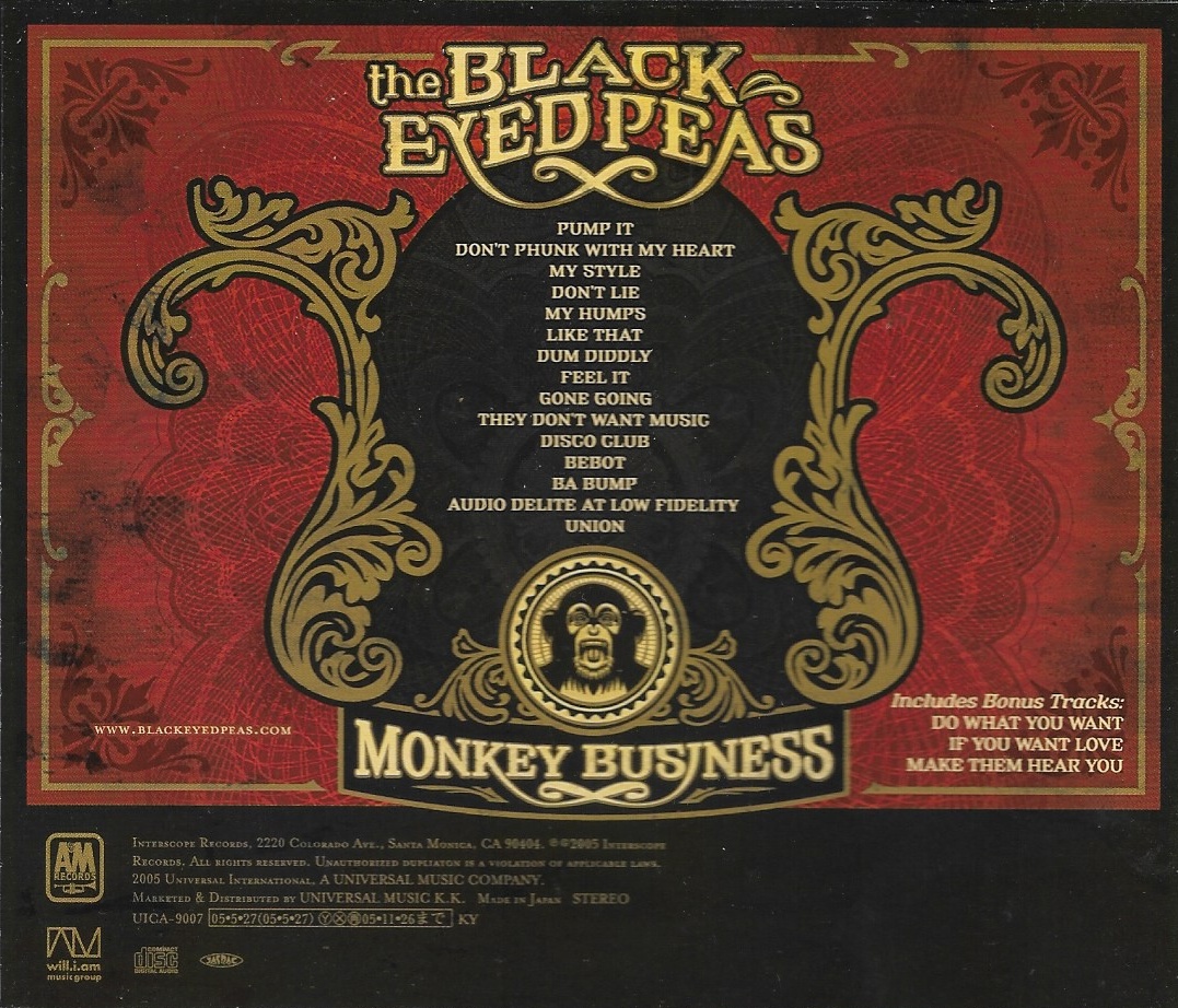 Used CD,The Black Eyed Peas - Monkey Business (A)(2005)(Japan)