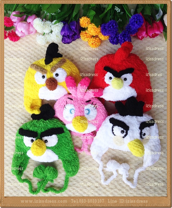 ใหม่สุดๆ พร้อมส่งหมวกแองกี้เบริ์ดสีขาว angry bird ผลิตจากไหมขนแกะอย่างดี สวมใส่นุ่มสบายศีรษะค่ะ