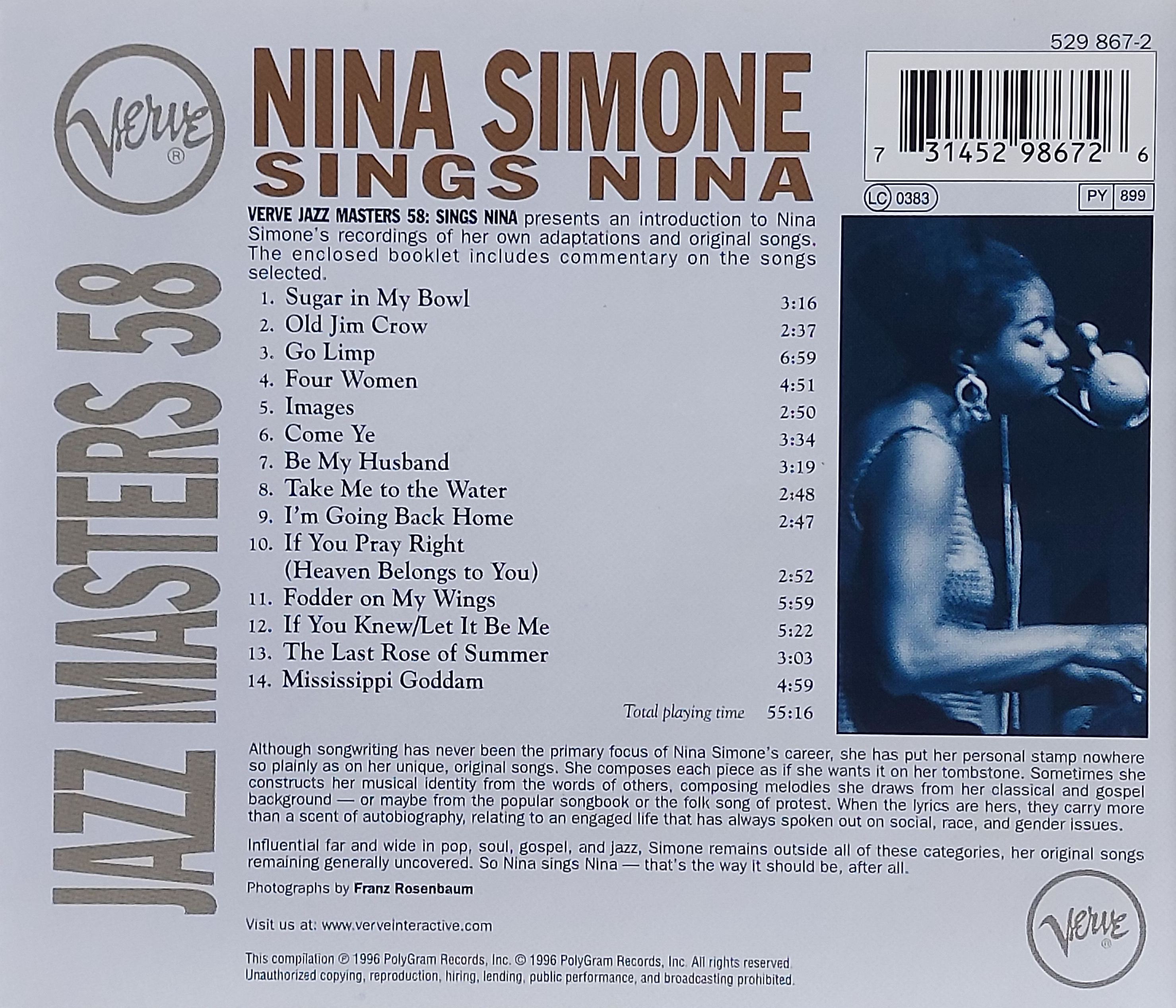 Used CD,Nina Simone - Nina Simone Sings Nina (B)(1996)