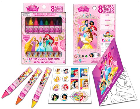 Kid Art สีเทียนเอ็กตร้าจัมโบ้ 8สี- Princess