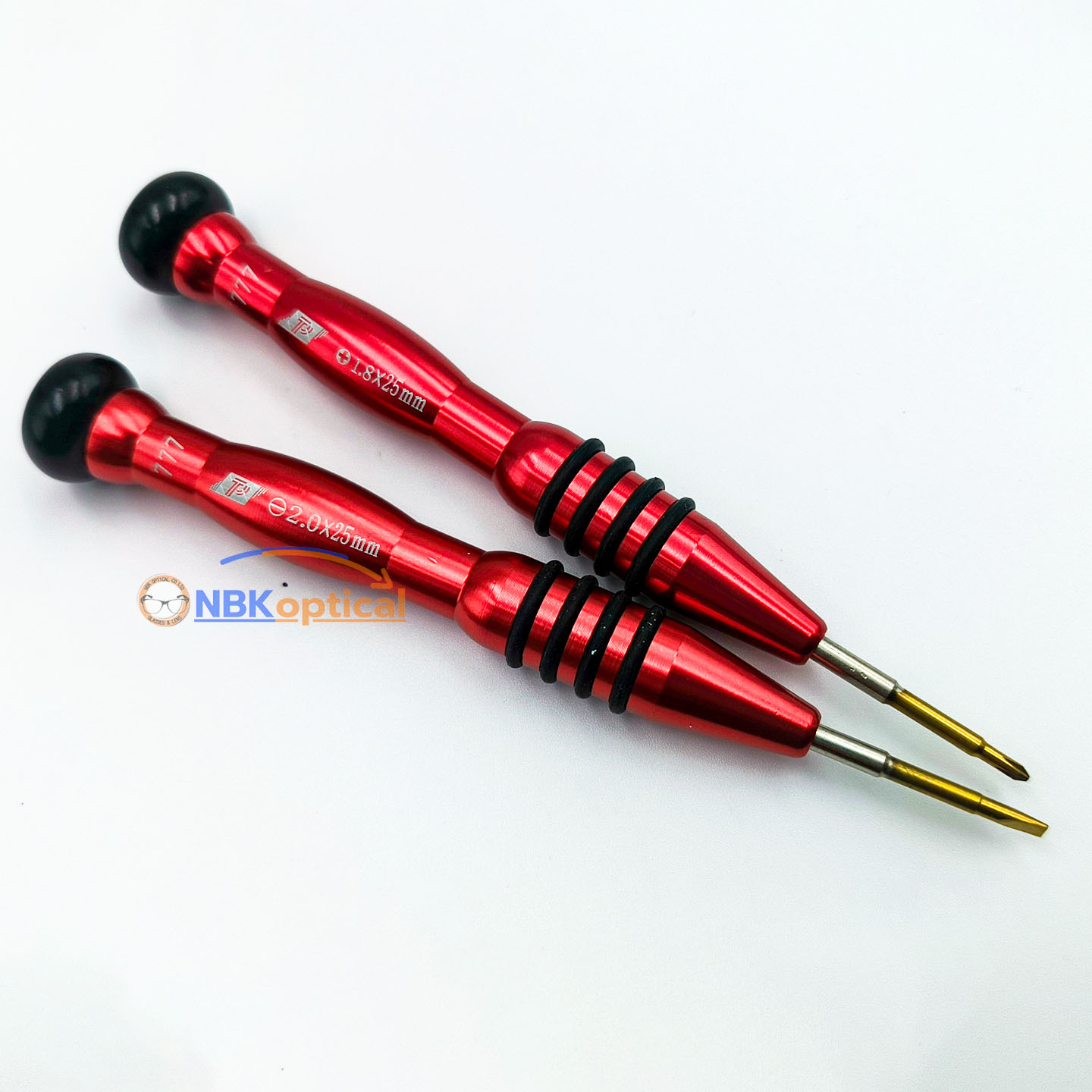 📌ไขควงแว่นตา ปลายแฉก ปลายแบน (สีแดง)