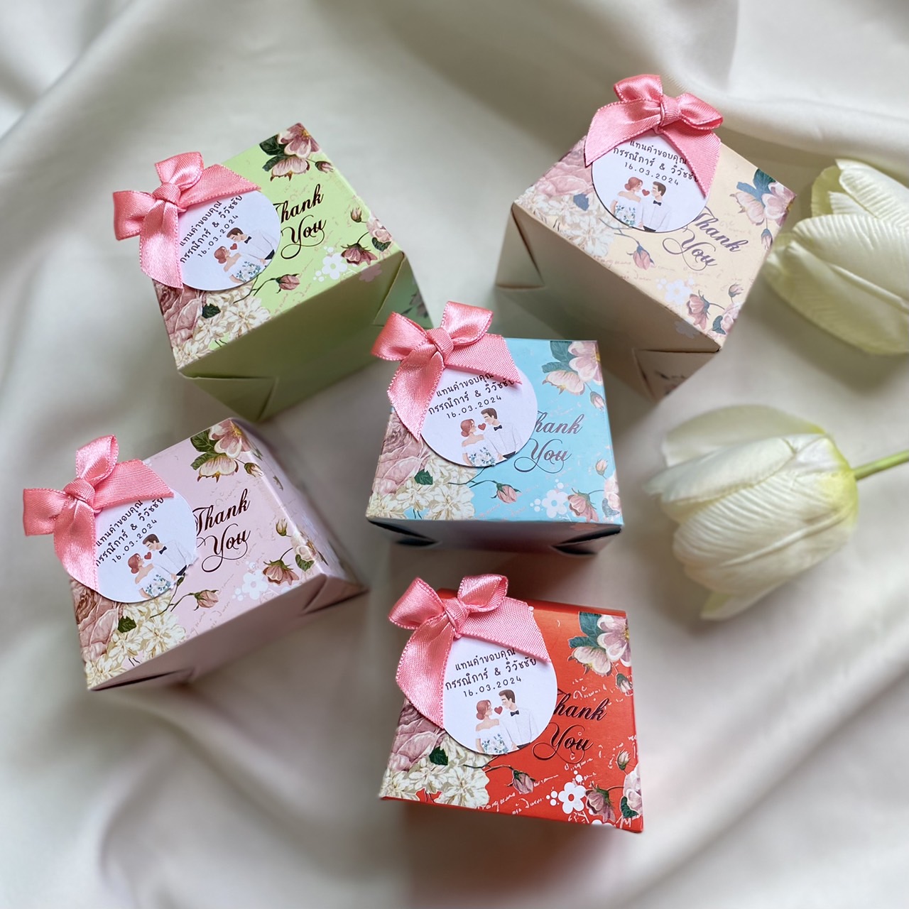 ผ้าขนหนูแพ็คกล่องลายกุหลาบ