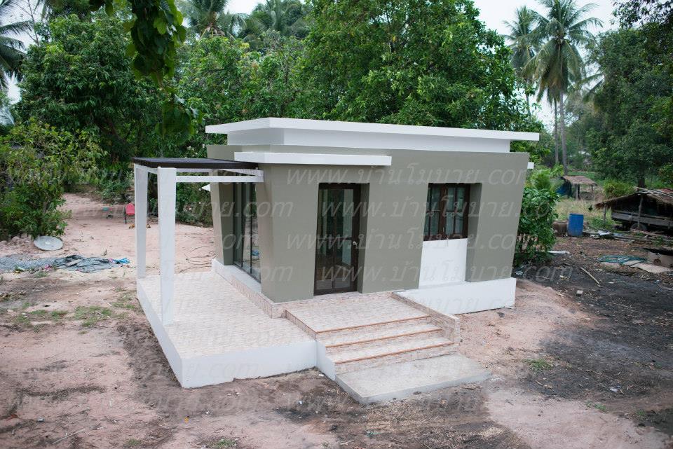 บ้านน็อคดาวน์ สไตล์ โมเดิร์น ขนาด 3.5x5.5 ม. (1 ห้องนอน 1 ห้องน้ำ 1ห้องโถง)