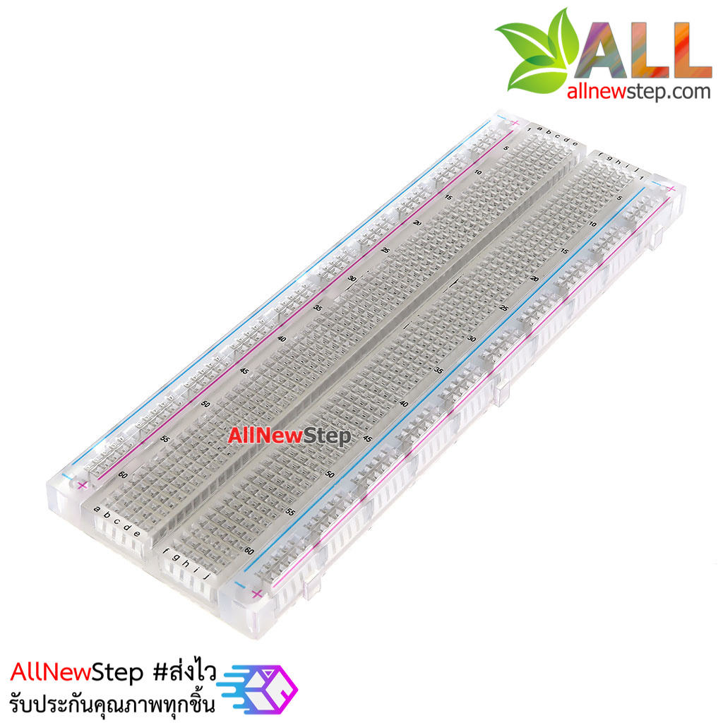 บอร์ดทดลองแบบใส Crystal Breadboard 830 Point mb-102