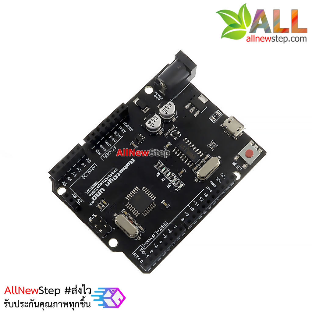 Uno R3 Micro + A6/A7 Pin บอร์ด Uno หัวต่อแบบ Micro USB เพิ่มขา A6 และ A7 (Arduino-Compatible)