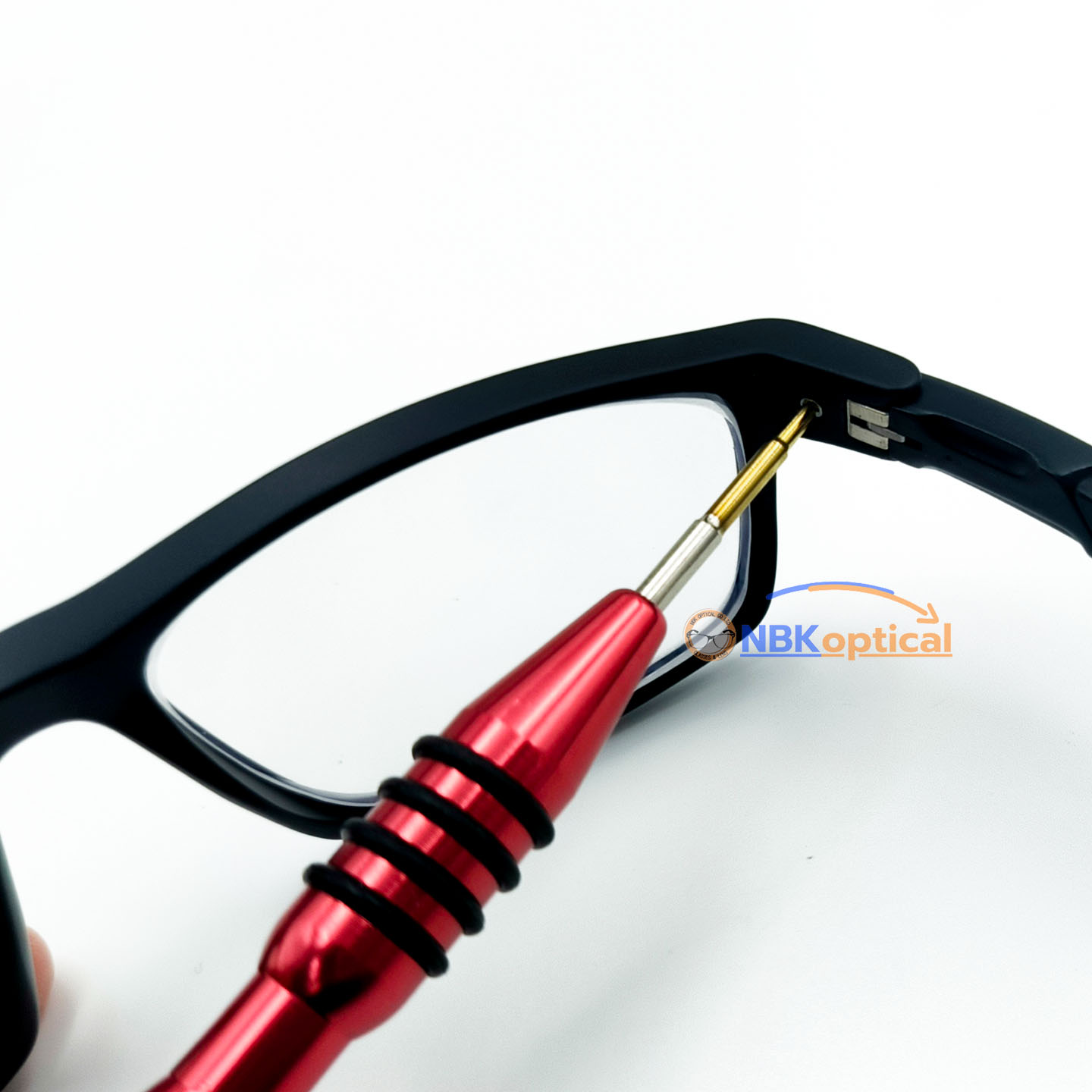 📌ไขควงแว่นตา ปลายแฉก ปลายแบน (สีแดง)