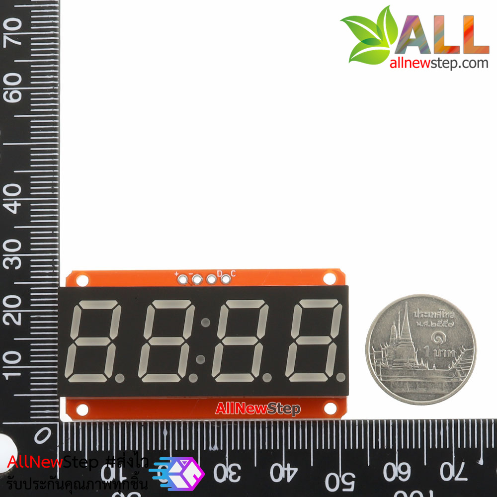 0.56 inch 4-bit 7 segment LED I2C driver HT16K33 จอ LED 4 หลัก 0.56 นิ้ว สีแดง ไดรเวอร์ HT16K33 สำหรับ Arduino