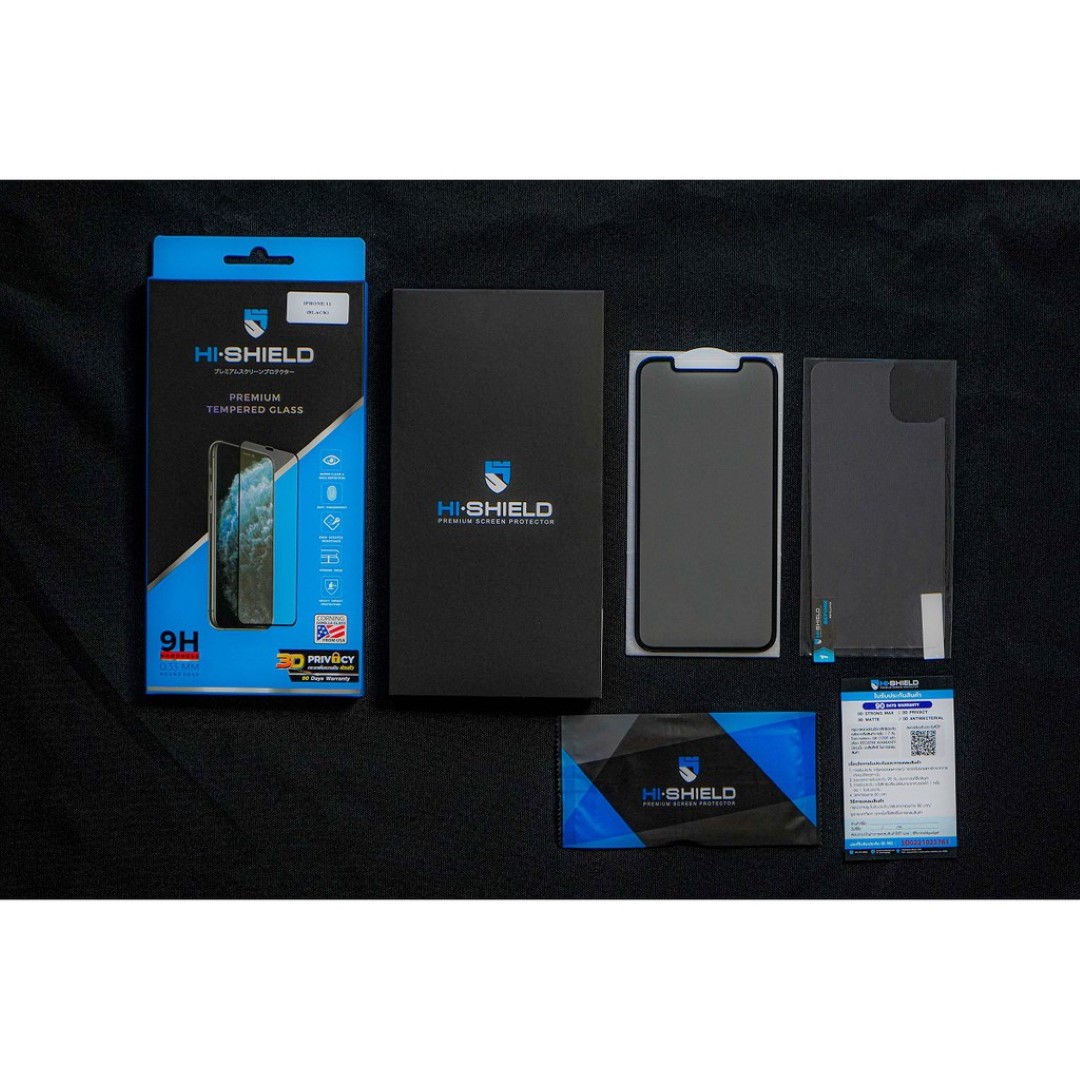 Hishield เต็มจอ/3D/Privacy ฟิล์มกระจก กันคนมอง ใช้สำหรับ iPhone 17 Pro Max 17 Air 16 Pro 15 Plus 14 Pro 13 12 mini 11 Xr ใบกำกับภาษี