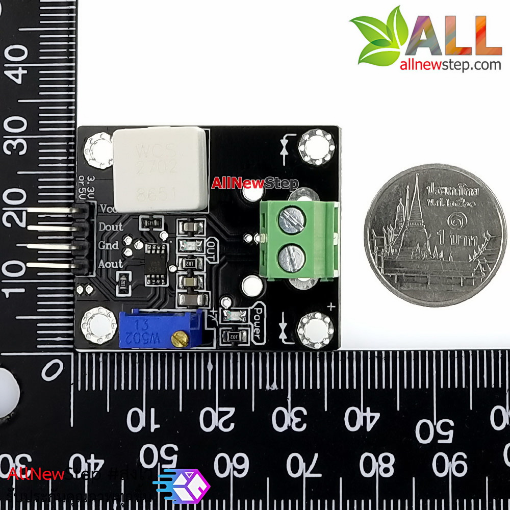 WCS2702 Hall Effect DC and AC Current Sensor Module (+/- 2A)