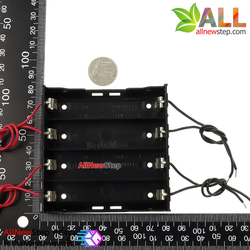 รางถ่าน 18650 4 ก้อนแบบแยกอิสระ battery cartridges with 8 lines independent output 3.7V