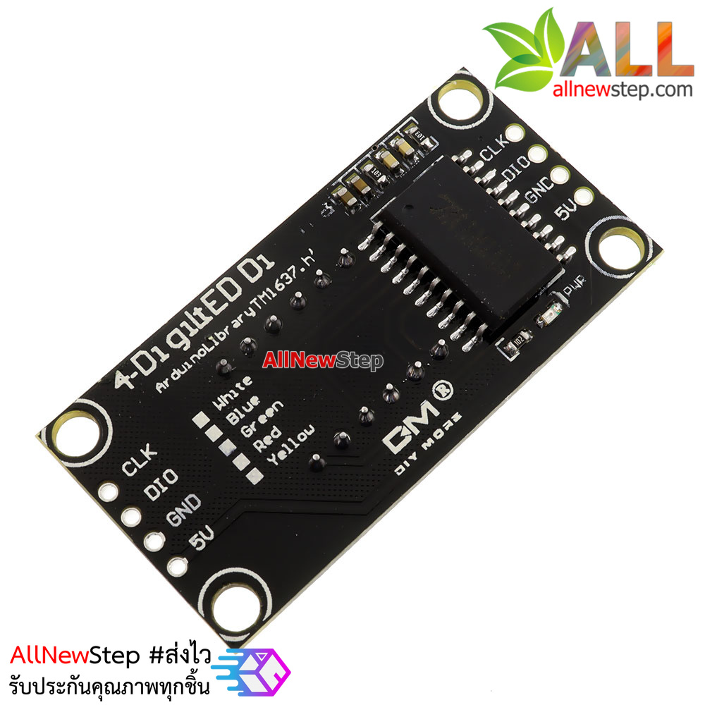 โมดูลแสดงค่าตัวเลข 4 หลัก ขนาด 0.36 นิ้ว TM1637 Driver สีเขียว