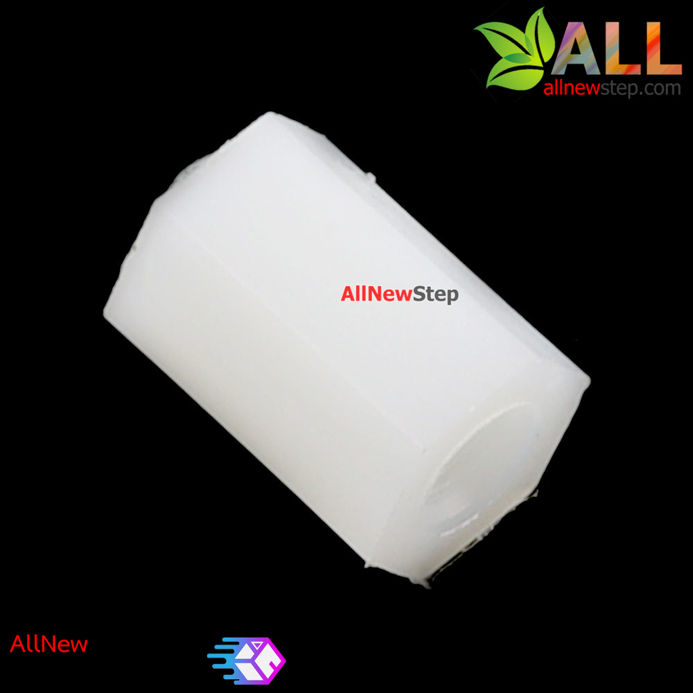 เสาน็อตไนลอน NUT Nylon M3 ขนาด 9mm สีขาว จำนวน 1 ชิ้น