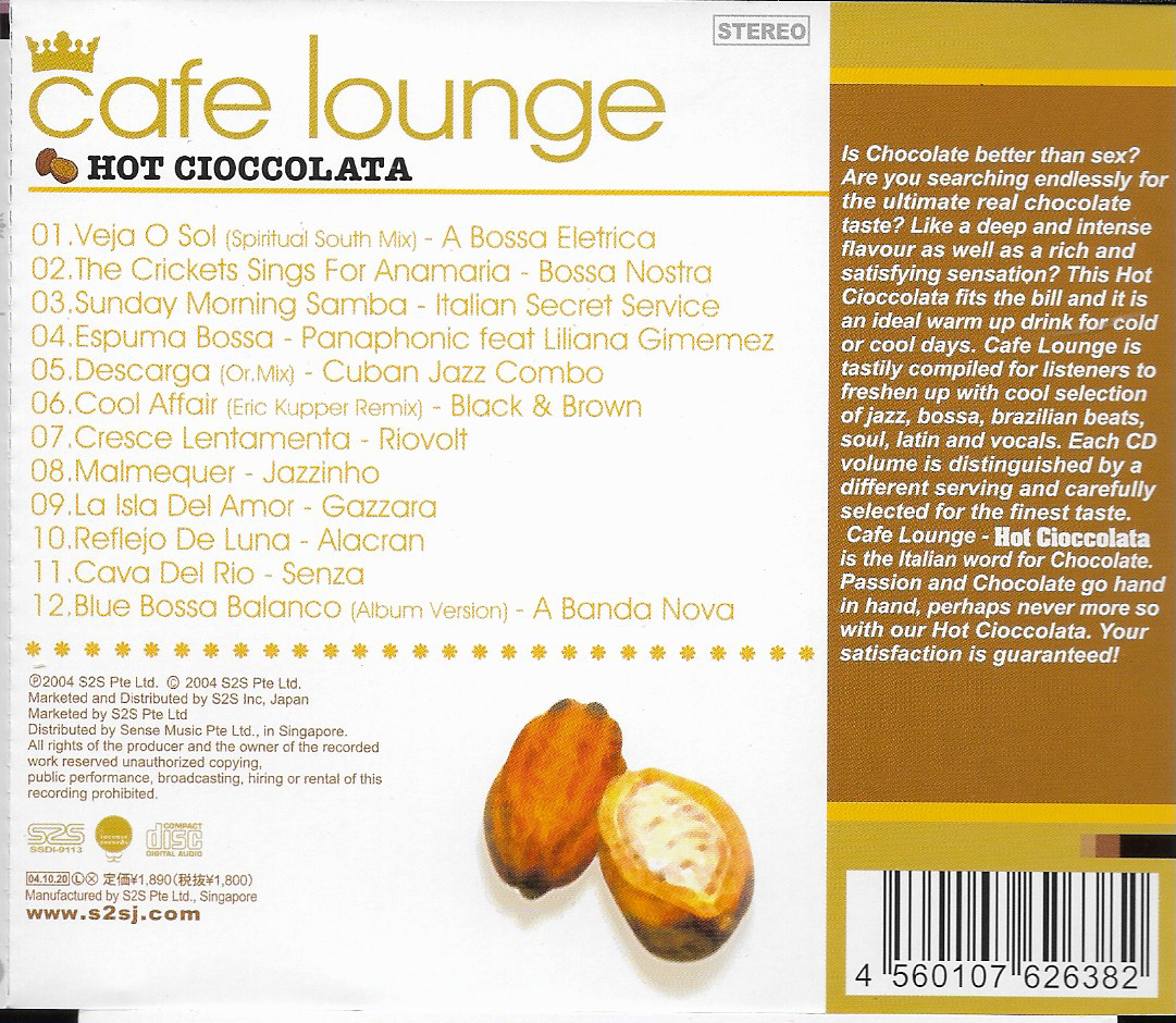 CD,Cafe Lounge Hot Cioccolata (Various Artists)(2004)(Singapore)