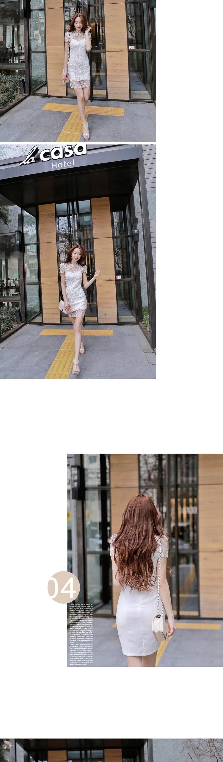 **พร้อมส่งด่วนมีจำนวนจำกัดค่ะ**เดรสไปงานแต่งสีขาวแขนสั้นคอตั้ง ดีเทลตกแต่งคอด้วยผ้าโปร่งลูกไม้สีขาวปักลวดลายสีทอง เดรสใช้ผ้าลูกไม้สีขาวอย่างดีติดซิปด้านหลัง มีซับใน สวยคุณภาพดีเหมือนแบบค่ะ