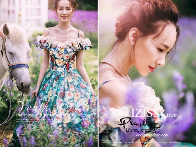 PW316 **พร้อมส่งเฉพาะชุดผู้หญิง** ชุดคู่ถ่ายพรีเวดดิ้ง (prewedding dress) & ชุดแต่งงานแฟนซี (Fancy wedding dress)ชายหญิง "ธีมสีเขียว-ขาว"