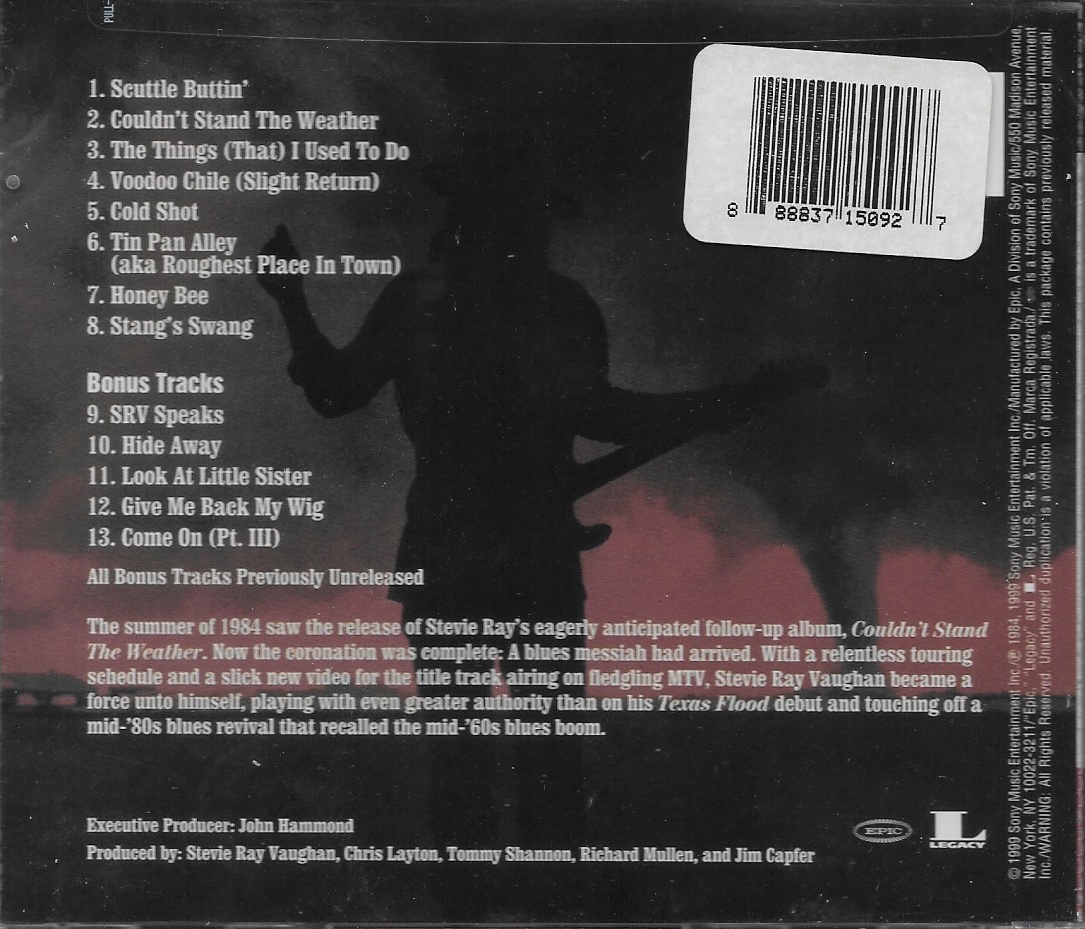 CD,Stevie Ray Vaughan And Double Trouble - Couldn't Stand The Weather (1999)(USA)