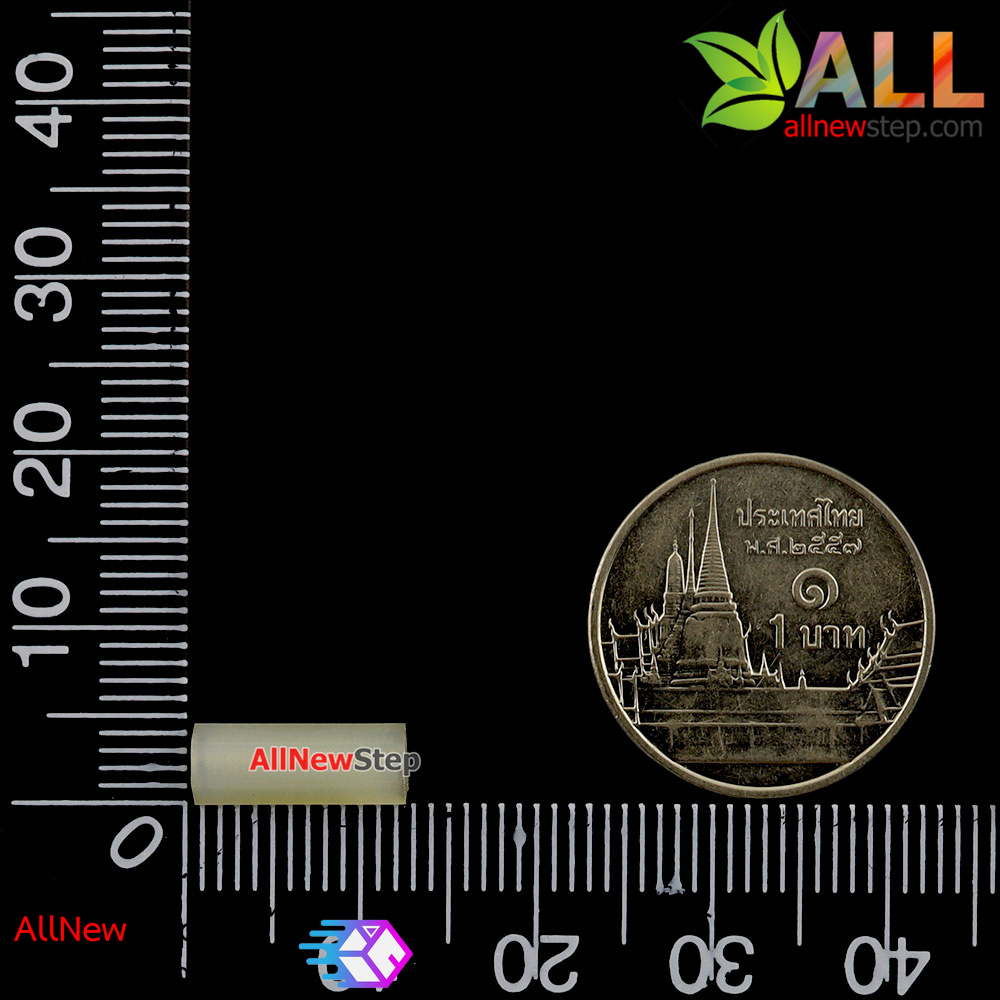 เสาน็อตไนลอน NUT Nylon M2 ขนาด 12mm สีขาว จำนวน 1 ชิ้น