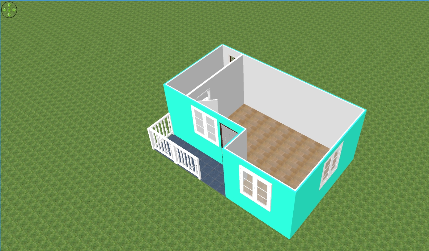 บ้านน็อคดาวน์ ขนาด 4*6 เมตร ระเบียงภายในตัวบ้าน 1ห้องนอน 1ห้องน้ำ 1ห้องโถง