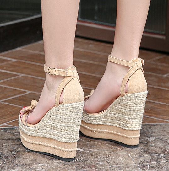 รองเท้าส้นเตารีดสูง 6 นิ้ว สีดำ/น้ำตาล/แอพพริคอท ไซต์ 34-40