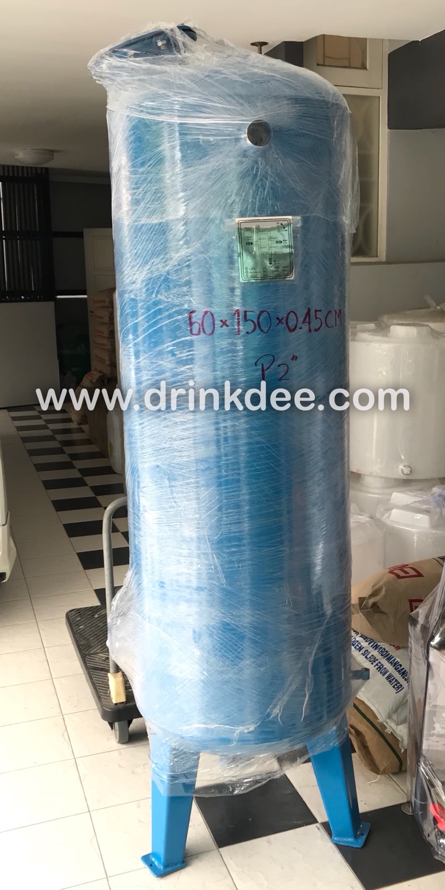 ถังกรองเหล็ก 24" (60cm. x 150cm. x 4.5 mm.)