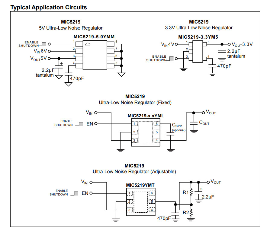 ไอซีเรกูเลต 5V MIC5219-5.0V LG50 0.5A Ultra-Low-Noise Regulator