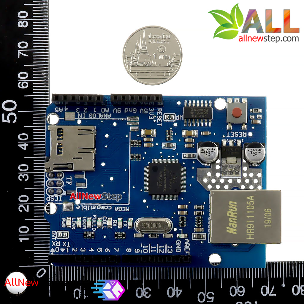 Ethernet Shield W5100 สำหรับ Arduino UNO Mega1280 2560 พร้อมช่อง SD Card