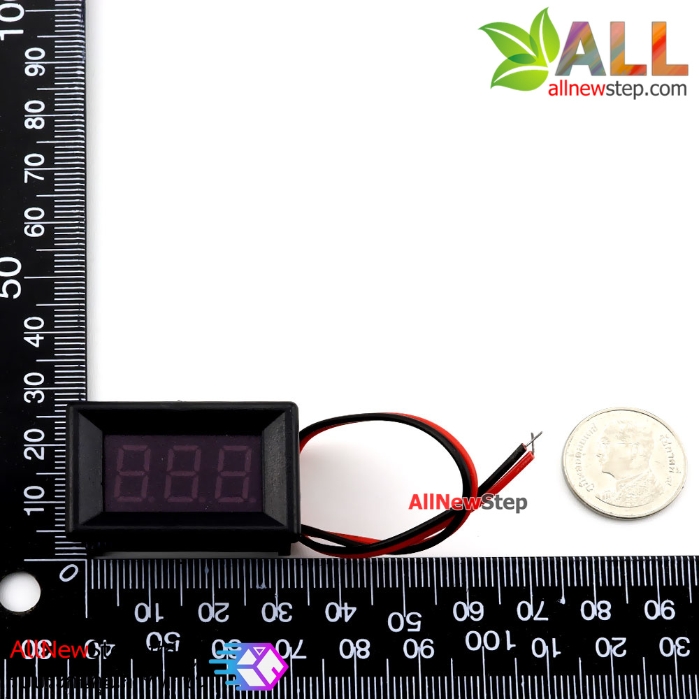 ดิจิตอลโวลต์มิเตอร์ 0.36 นิ้วสีแดง วัดไฟ 5-30V