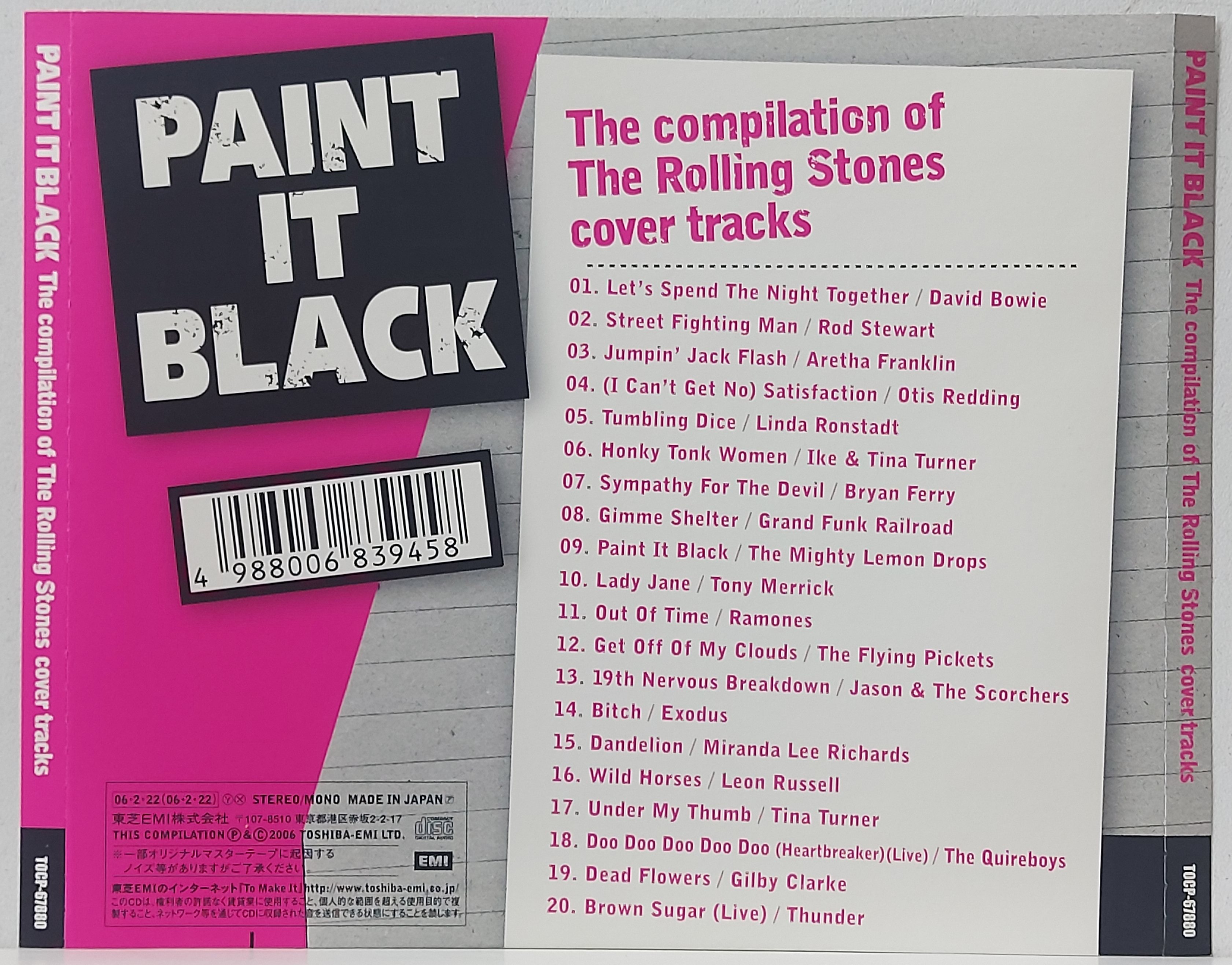 Used CD,Paint It Black The Compilation of The Rolling Stones Cover Tracks (A+)(Various Artists)(2006)(Japan)