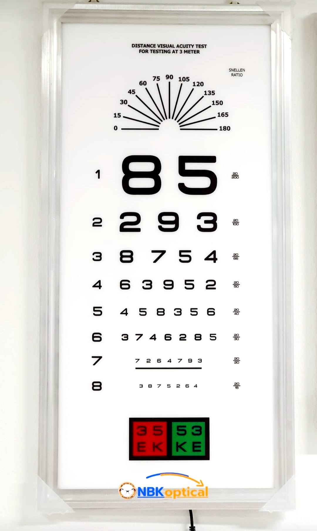 ป้ายวัดสายตามองไกล CB-031 แบบมีไฟLED ระยะ 3 เมตร พร้อมส่ง✅