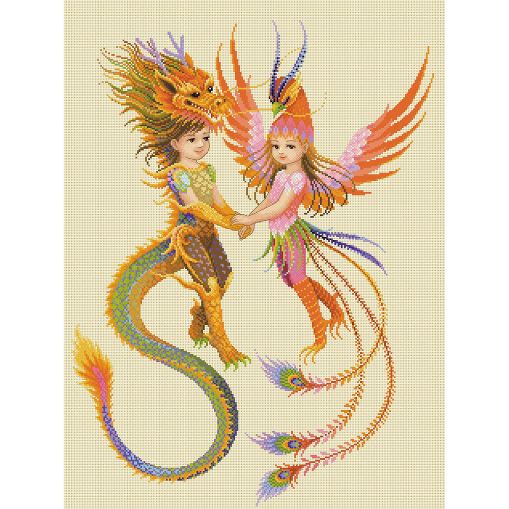 Pinn ชุดปัก มังกรและหงส์จีน (Dragon & Pheasant )