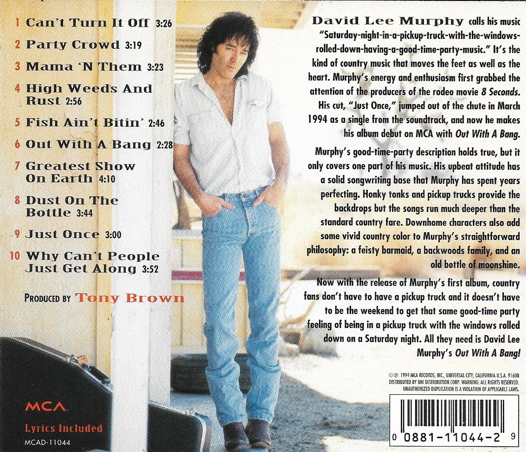 Used CD,David Lee Murphy - Out with A Bang (A)(1994)