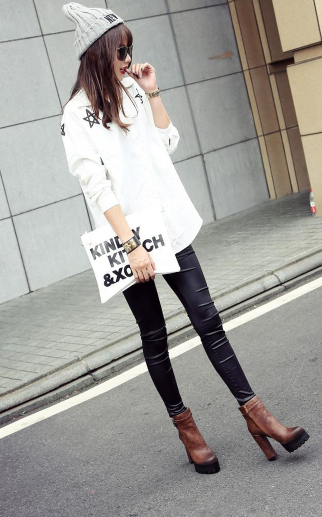 รองเท้าบูทส้นสูง ไซต์ 34-42 สีดำ/น้ำตาลเข้ม/น้ำตาลอ่อน/เทา