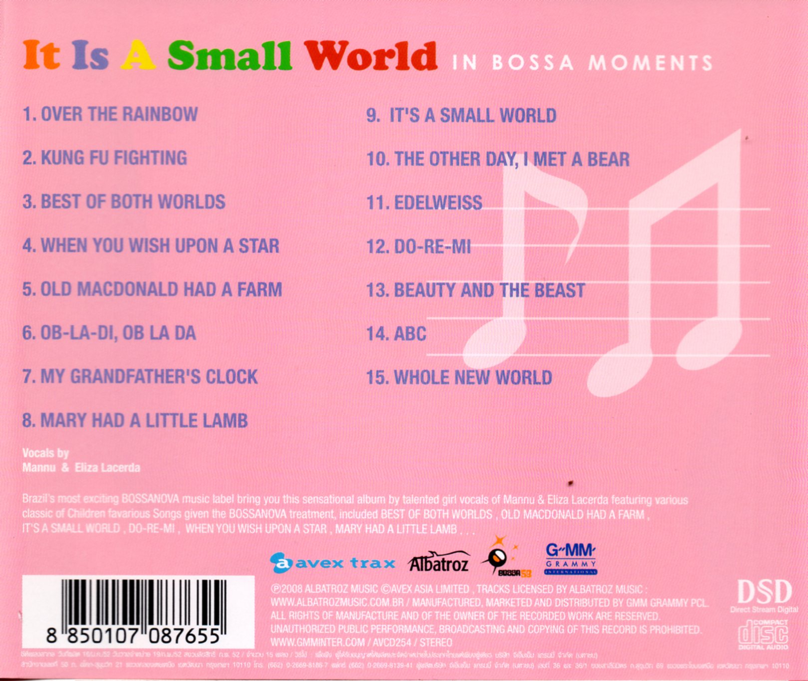CD,Mannu & Eliza Lacerda - It Is A Small World In Bossa Moments (2008)(Thai)