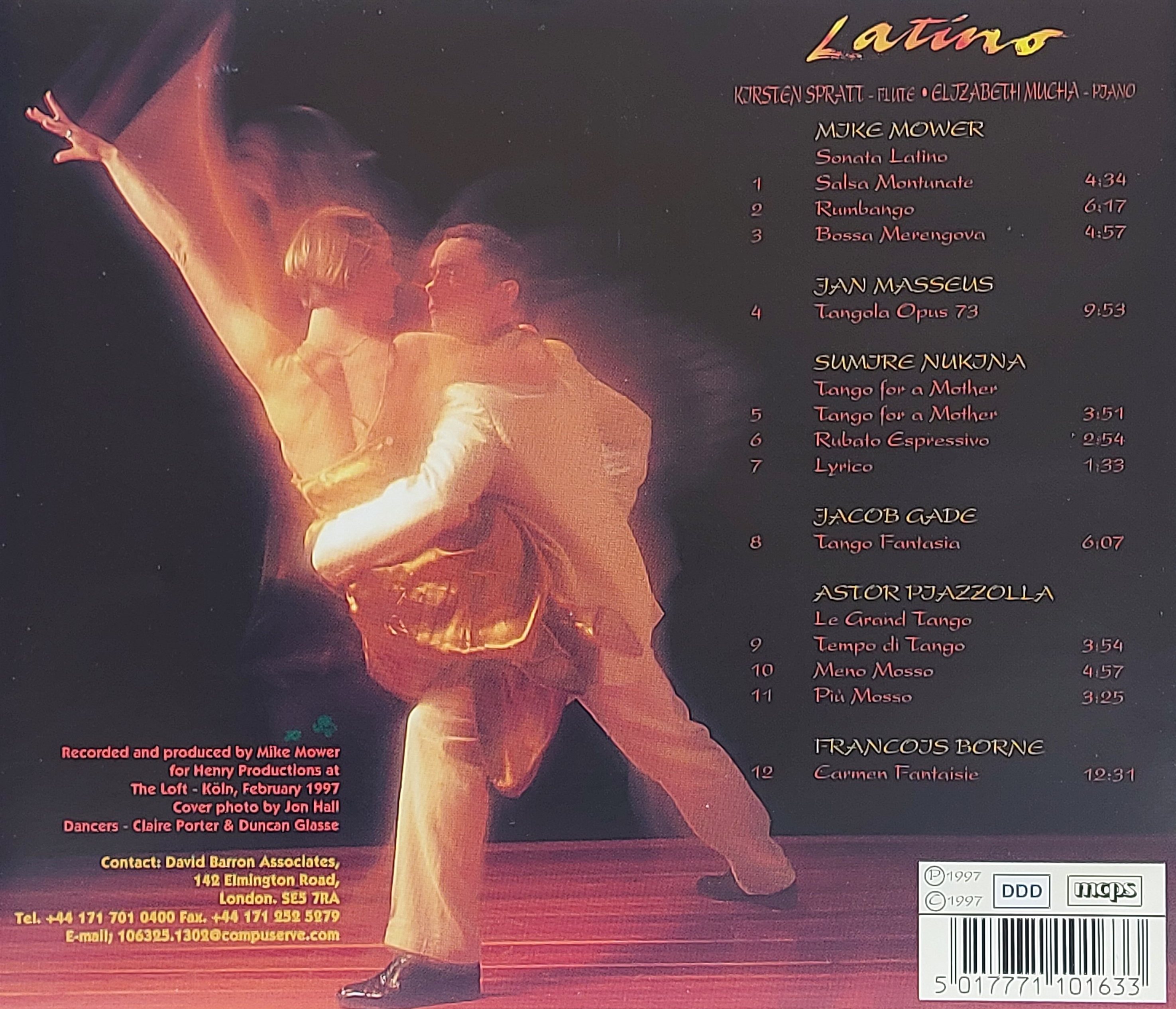 Used CD,Latino - Kirsten Spratt Elizabeth Mucha (A)(Piano)(Flute)(instrumental)(1997)(UK)