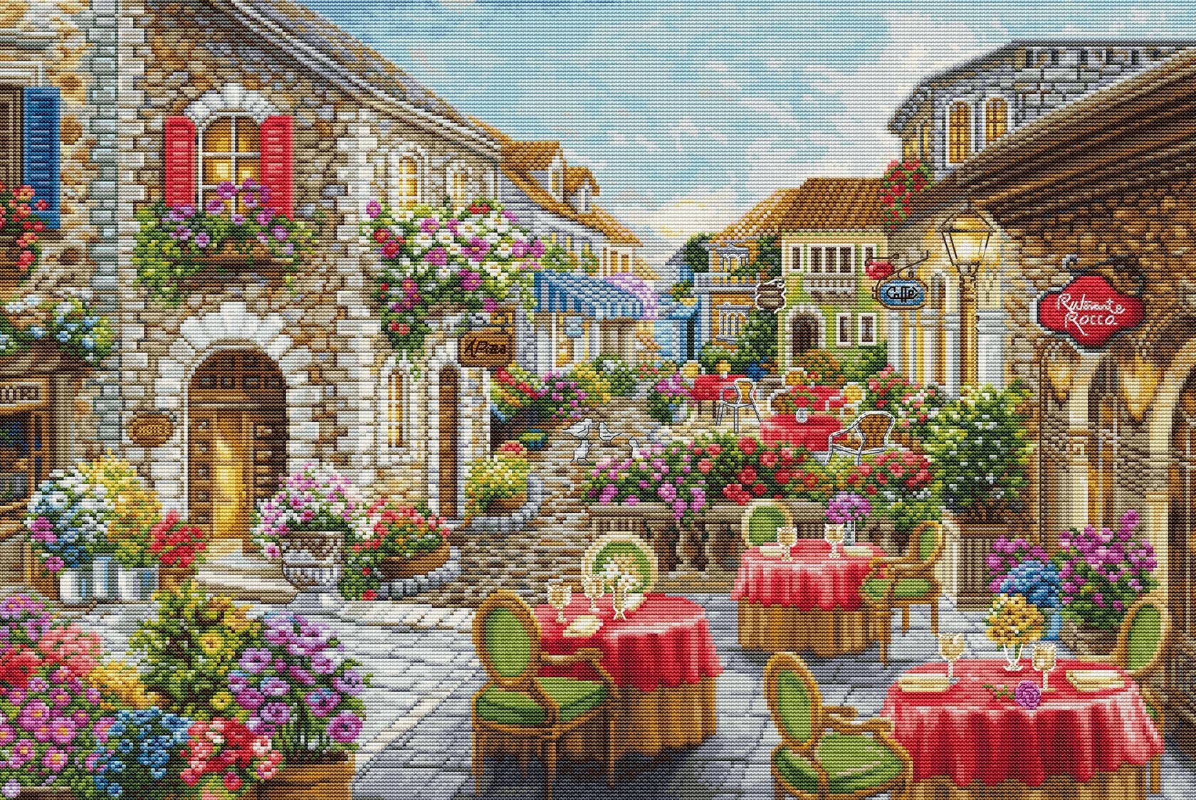Luca-S ชุดปักครอสติช Fiori Caffes