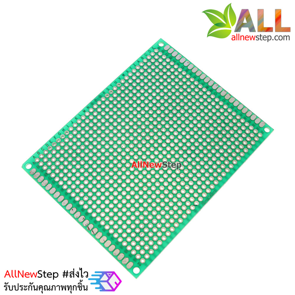 แผ่น PCB อเนกประสงค์อย่างดีสีเขียวแบบ 2 ด้าน ขนาด 7x9 cm