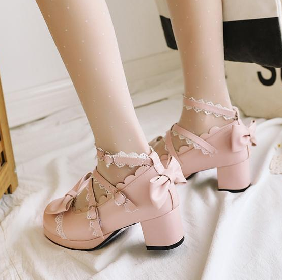 รองเท้าส้นสูง 2 นิ้วน่ารักๆ ไซต์ 34-46 สีดำ/ขาว/น้ำตาล/ชมพู/ม่วง