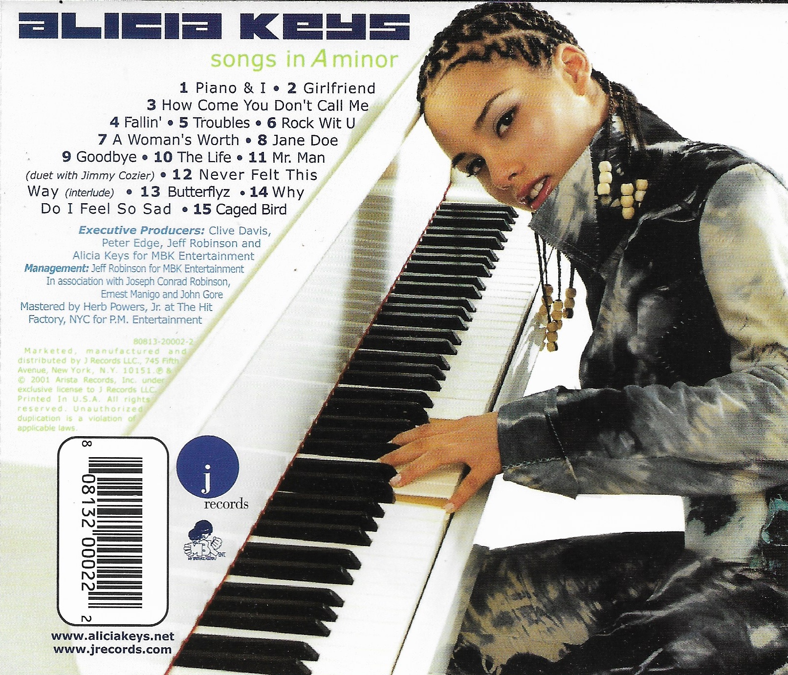 Used CD,Alicia Keys - Songs In A Minor (A+)(2001)(USA)