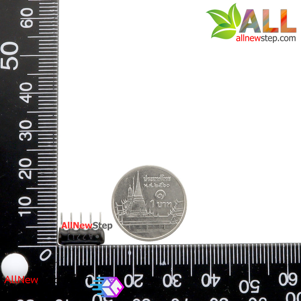 ตัวต้านทาน 220 โอห์ม 1/8W แบบ Array 4 ตัว A09-221 220r exclusion of 220 ohms จำนวน 1 ชิ้น
