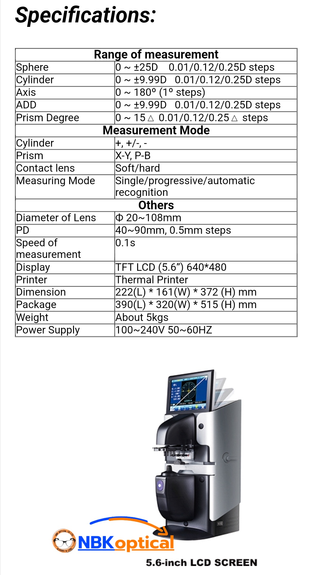 เครื่องเช็คเลนส์ออโต้ JD-2600B ปริ้น +เช็คUV