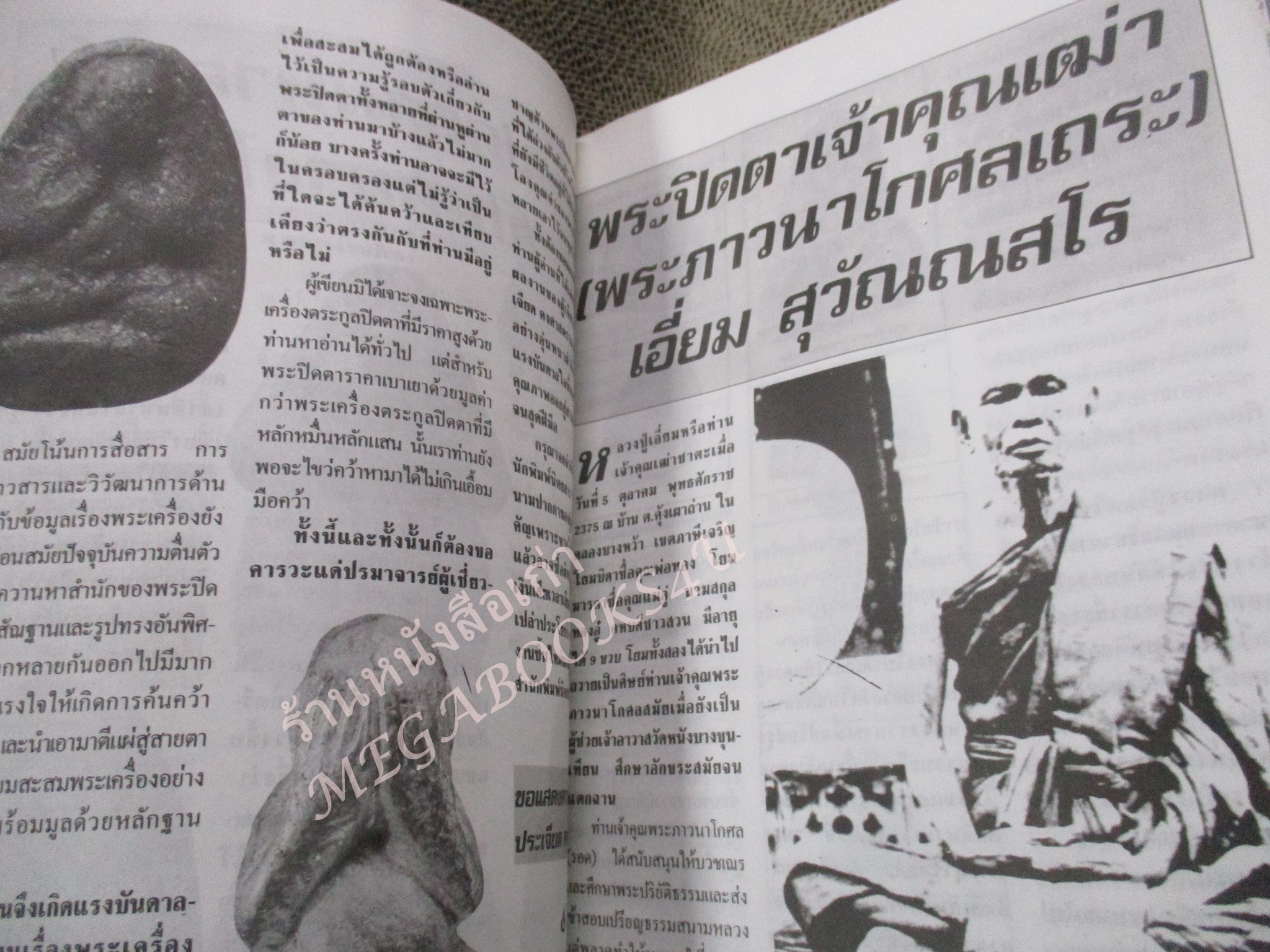 หนังสือพระเครื่อง ตระกูลปิดตา / มุมบนมีคราบน้ำ เปิดอ่านได้ตามปกติ