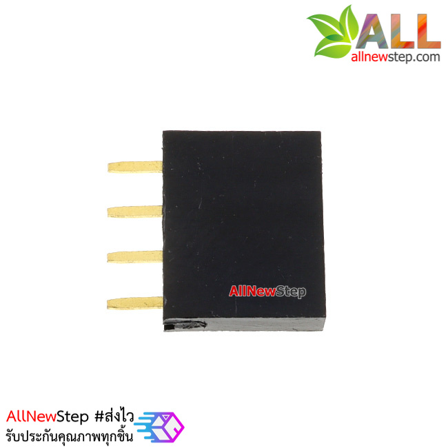 1x4 pin 2.54mm PCB Female Header Single Row Straight Copper Pin จำนวน 1 ชิ้น