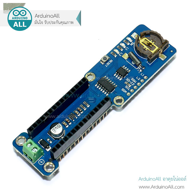 บอร์ด Data Logger nano Shield สำหรับ Arduino Nano sd card DS1307