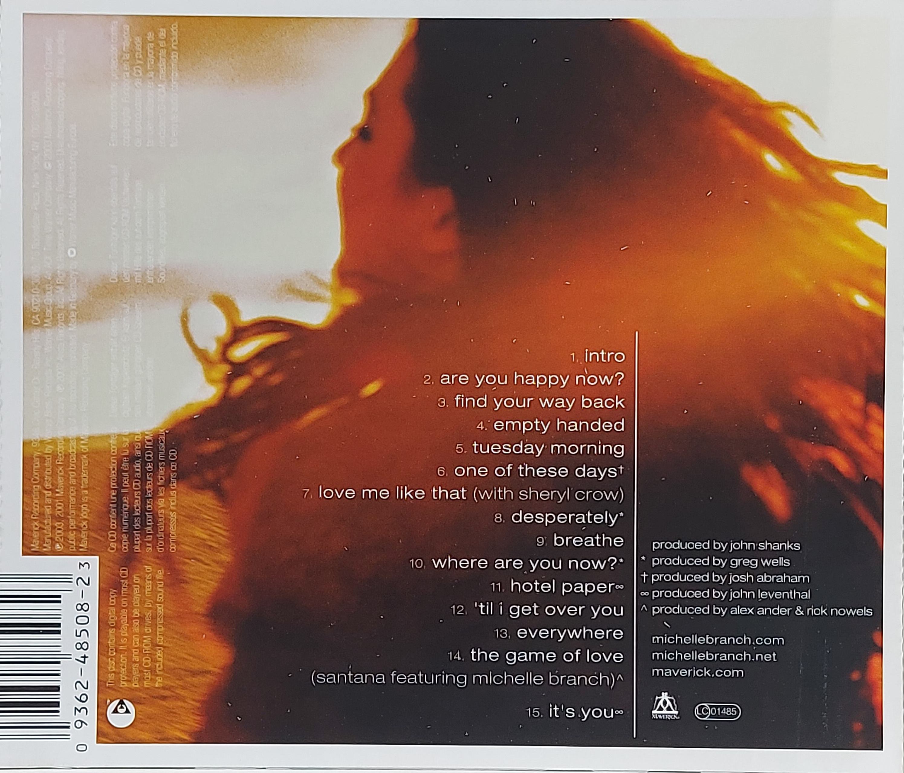 Used CD,Michelle Branch - Hotel Paper (B)(2003)(Germany)