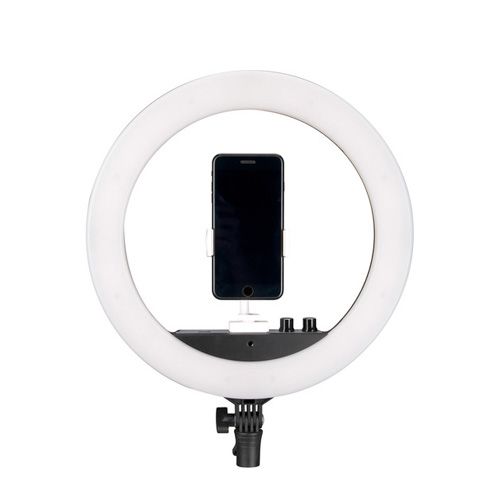 Nanlite halo14 LED Ring Light, 24W, Bi-color 2700K-6500K (with power cord, cellphone bracket, 7"mirror)