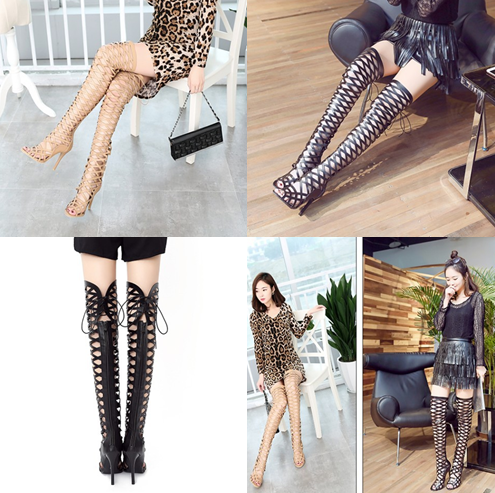 รองเท้าส้นสูงสีครีม/ดำ ไซต์ 34-43