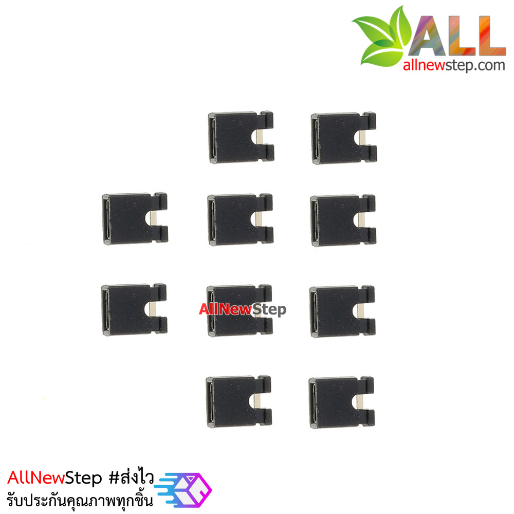 จัมเปอร์สีดำ Mini Jumper 2 Pins Female Pitch 2.54mm Black Color จำนวน 10 ชิ้น