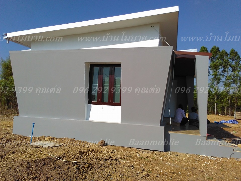 บ้านโมเดิร์นขนาด 8*7.5 ระเบียง 1.5*5 เมตร (3ห้องนอน 2ห้องน้ำ 1ห้องนั่งเล่น 1ห้องครัว)